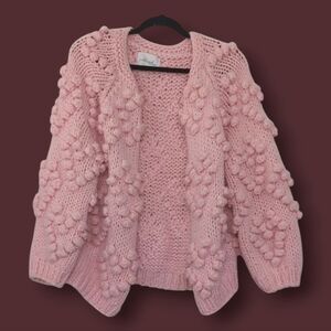 Chicwish Cozy Pink Textured Cardigan S/M